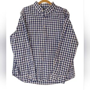 Old Navy Blue and White Plaid Shirt